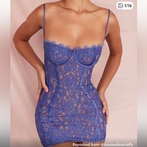 HOUSE OF CB 'Lala' Lavender Lace Mini Dress
